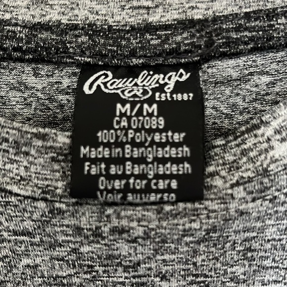 Rawlings Mens Grey Tee Shirt Size Medium - Picture 3 of 4